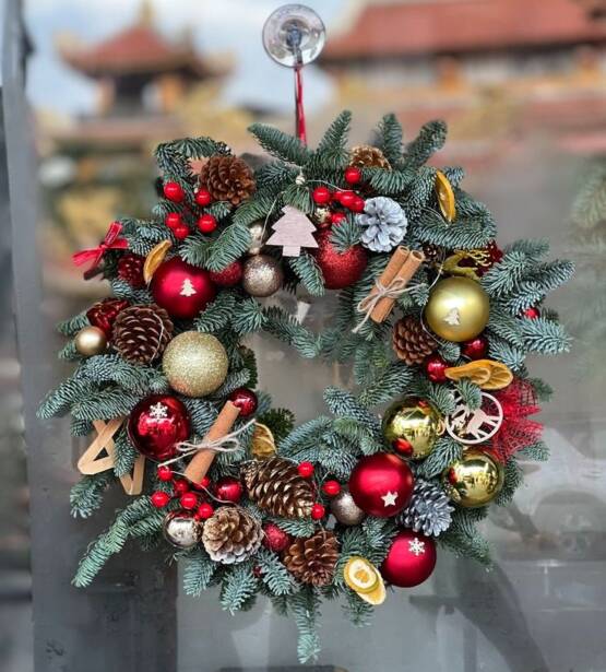 Vòng nguyệt quế Noel từ thông tươi Đan Mạch Nobilis